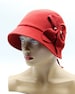 Cloche hat Veronica - flapper hat winter womens vintage style hat red. 