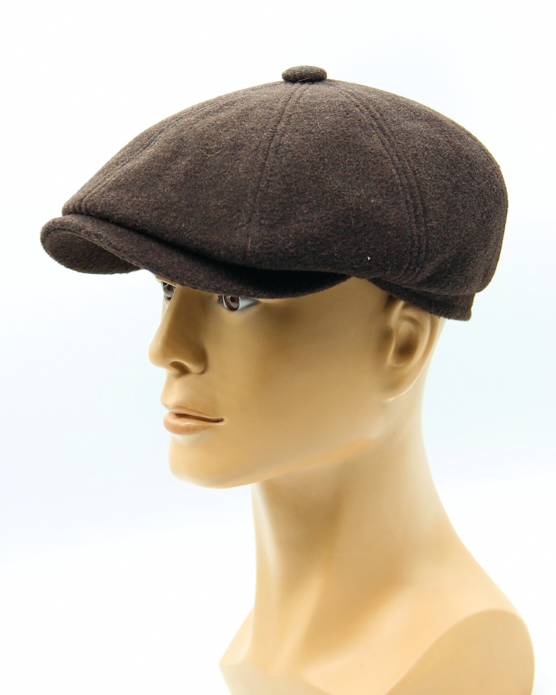 Brown Newsboy Cap Wool Baker Boy Hat | Etsy