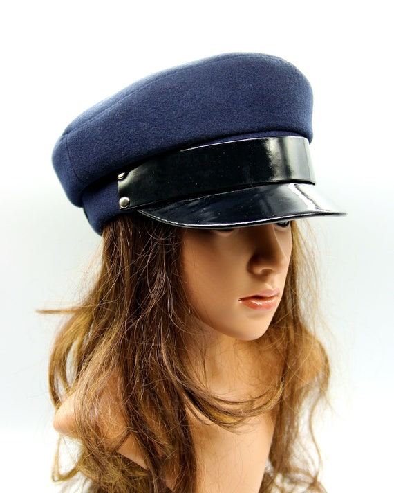 Casquette gavroche femme capitaine top baker boy paperboy hat bleu