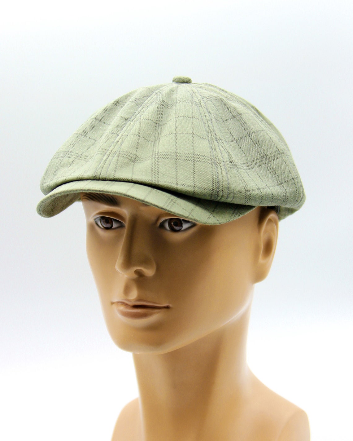 Men's cap for summer newsboy hat is green Etsy