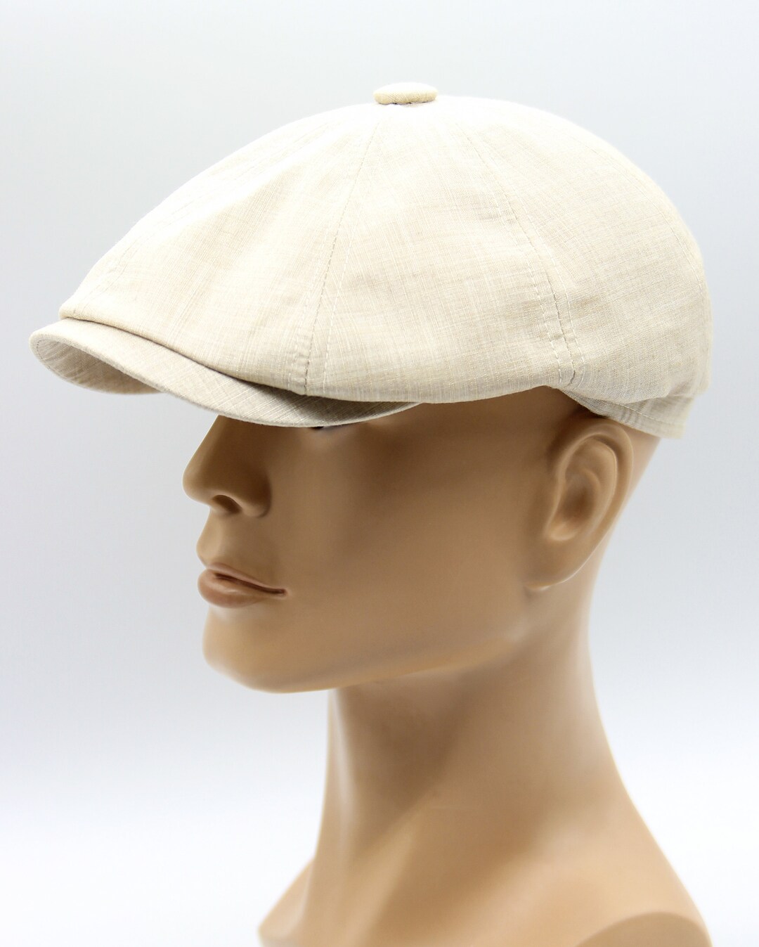 Summer Beige Newsboy Hat Men's Cotton Cap Trendy Etsy