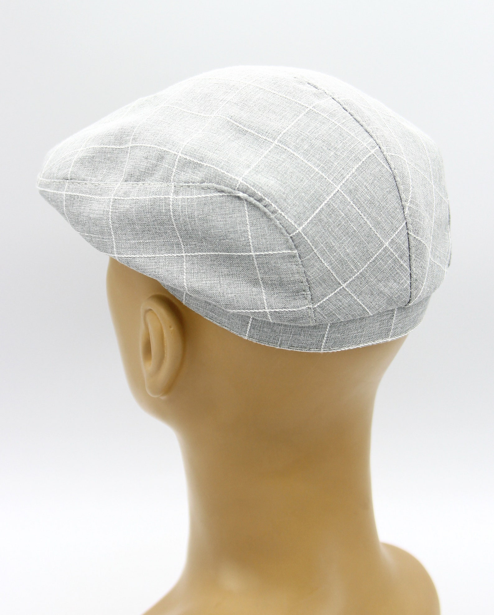 Summer linen men flat cap. Etsy