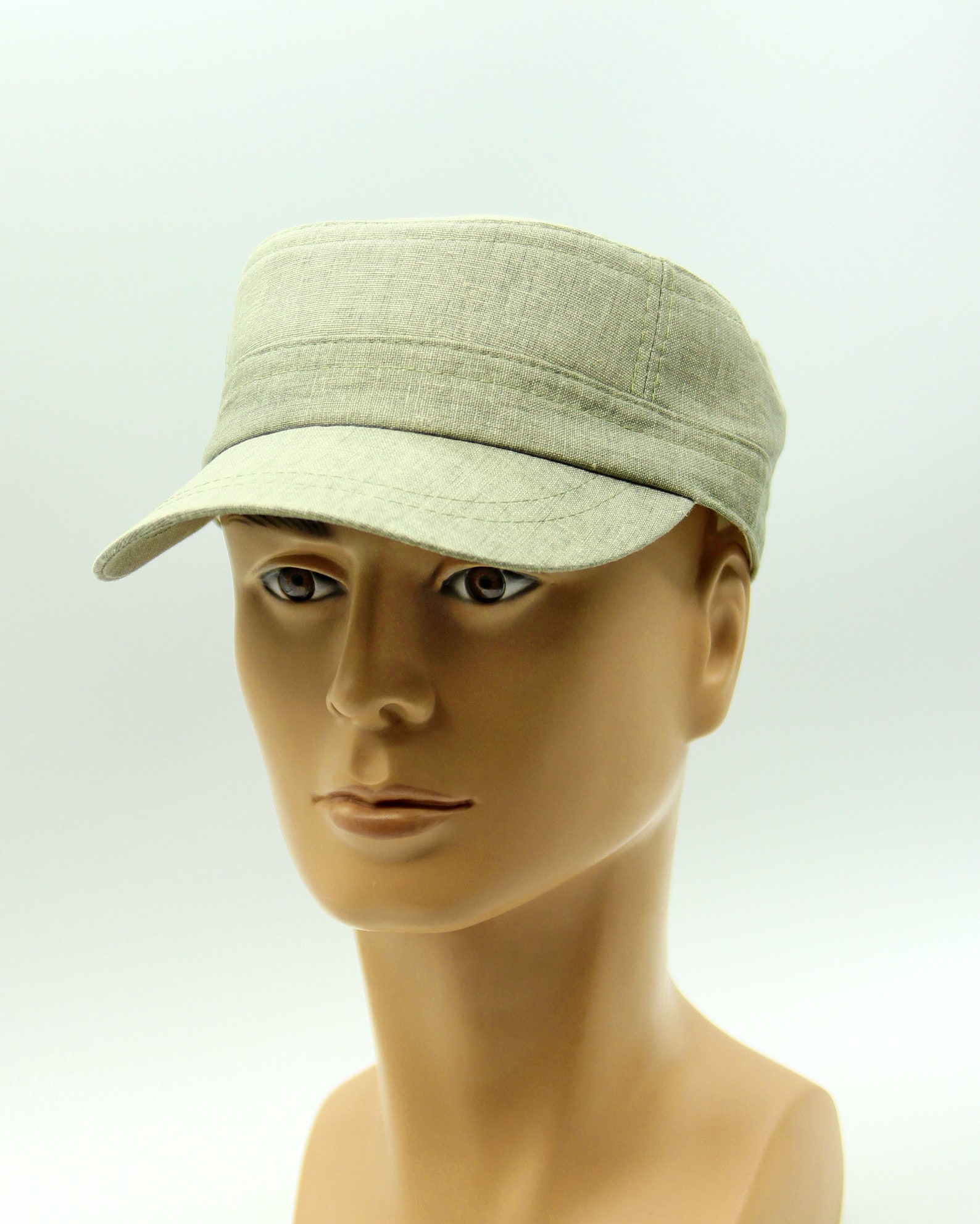 Men's summer military linen olive caps. Etsy
