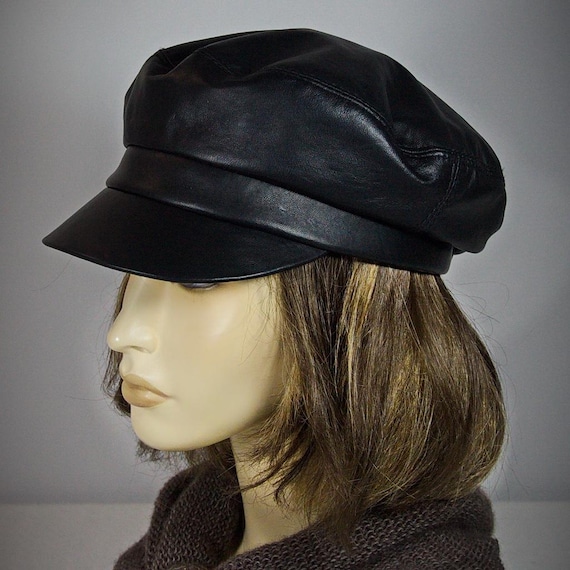 French Leather Newsboy Cap Leather Newsboy Cap – Village Hat Shop main image 4