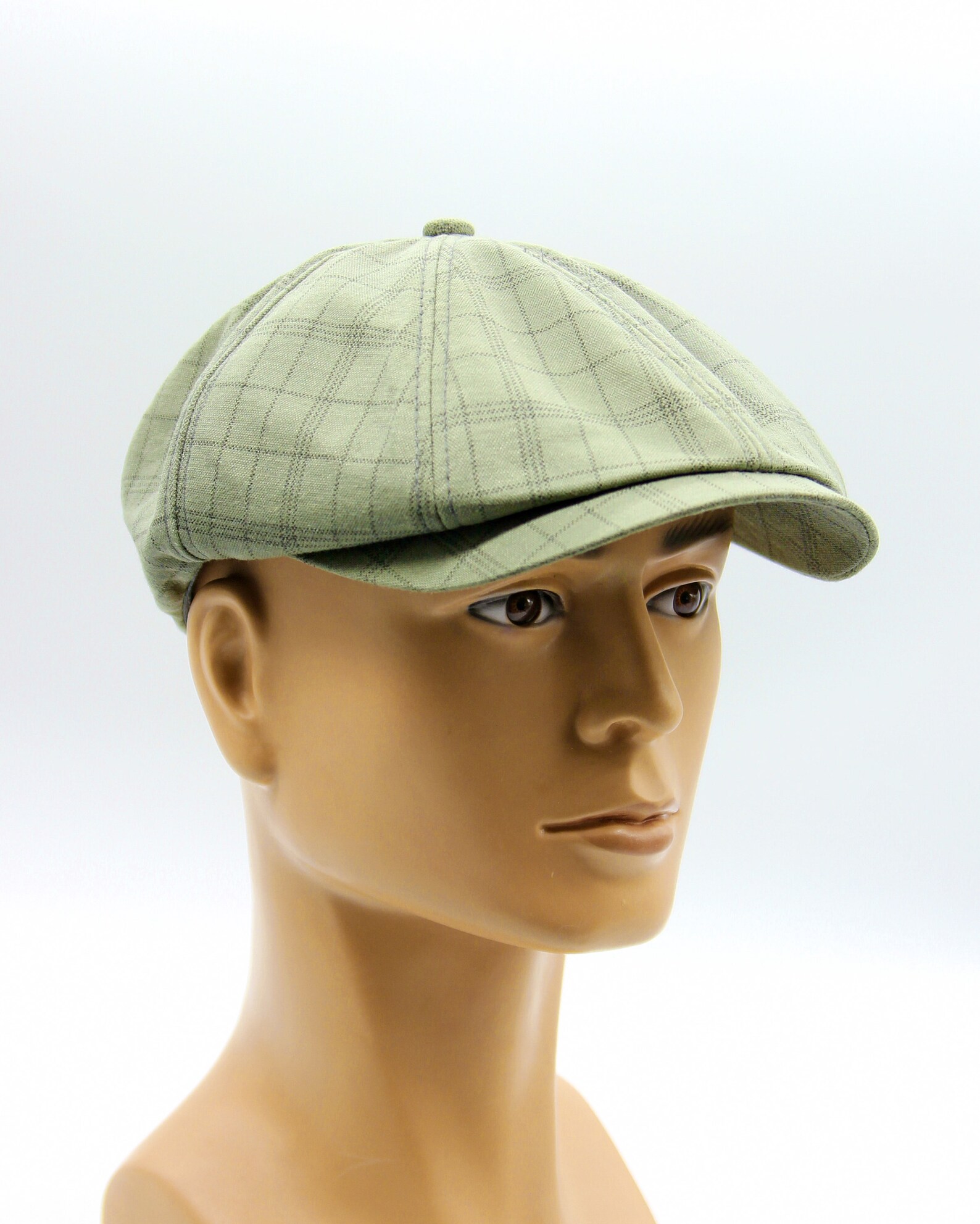 Men's cap for summer newsboy hat is green Etsy