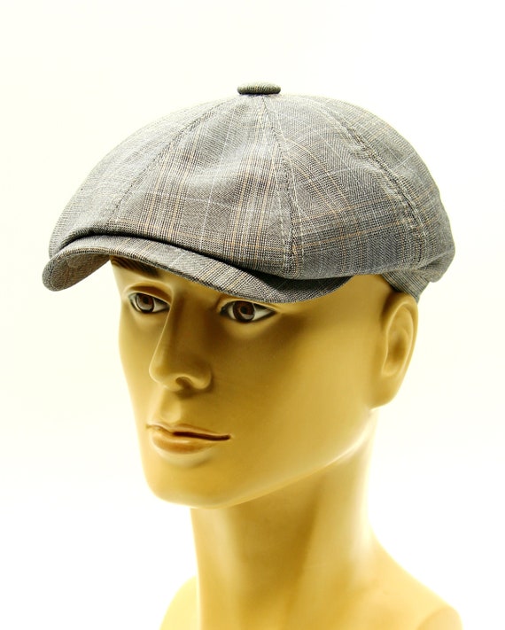 Men's cap for summer newsboy cap is grey. | Etsy