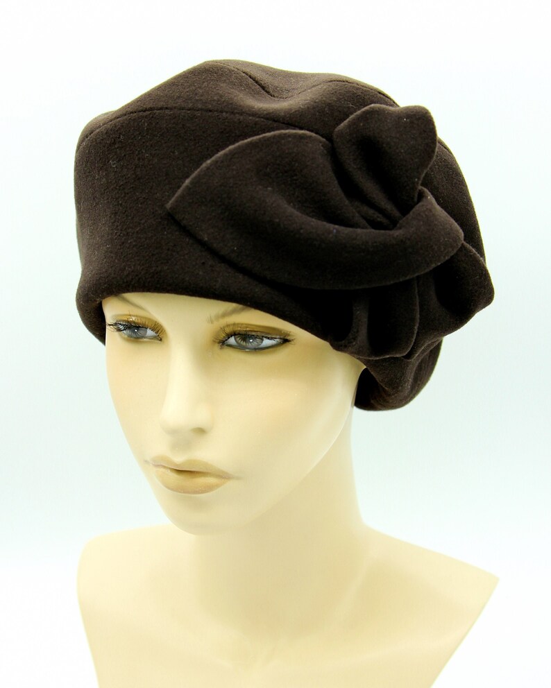 Brown Beret Beret Hat Beret Bow Women Beret Women French Etsy
