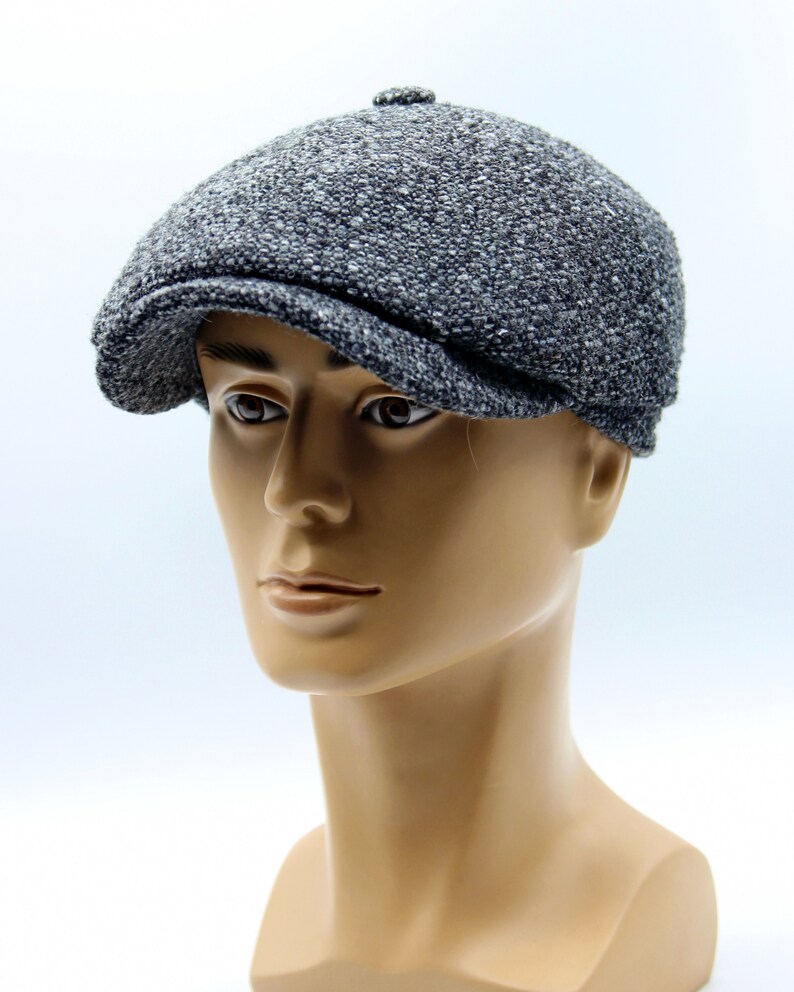 Men's Wool Tweed Newsboy Cap Grey. Etsy