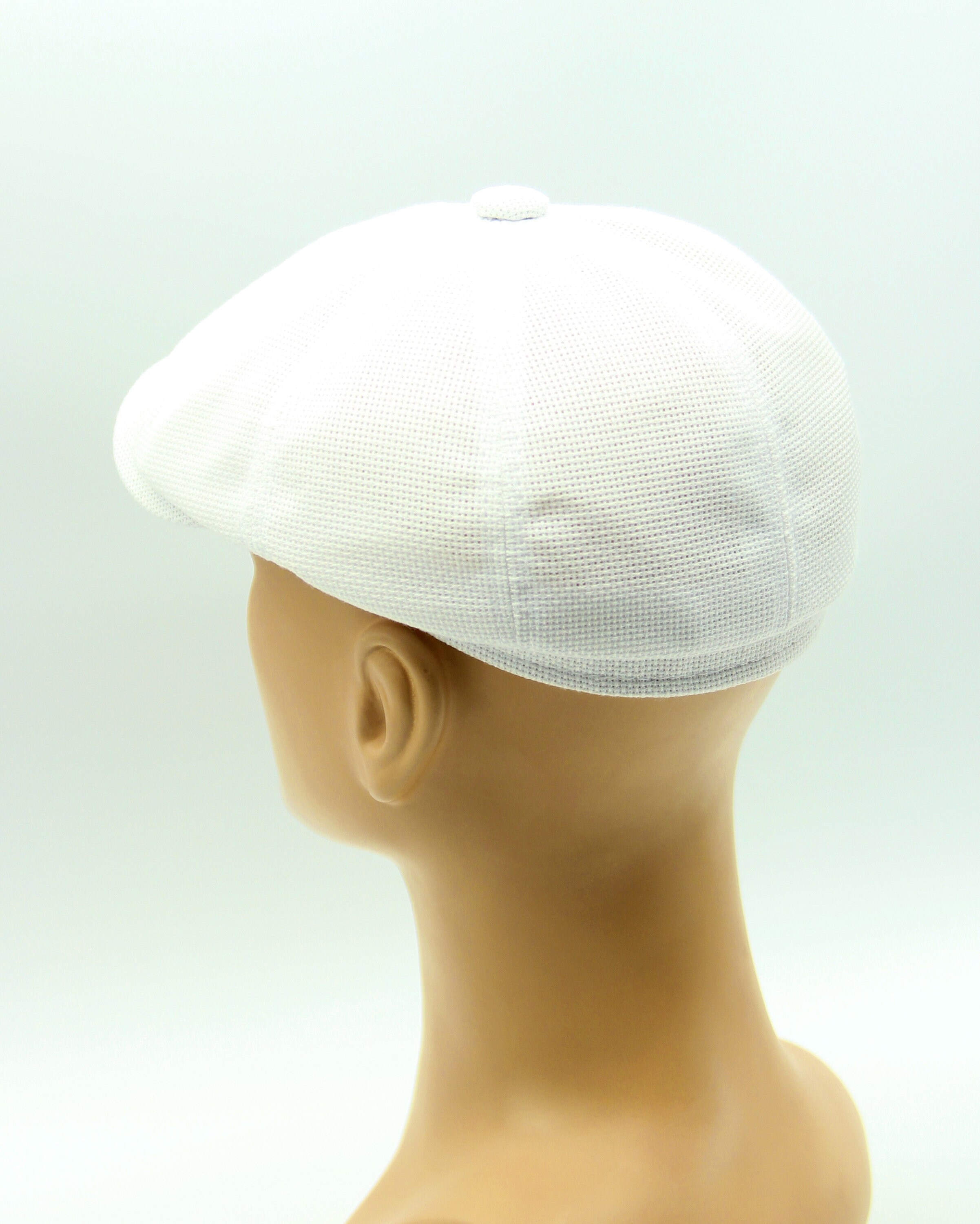 Mens White Linen Newsboy Hat. Etsy