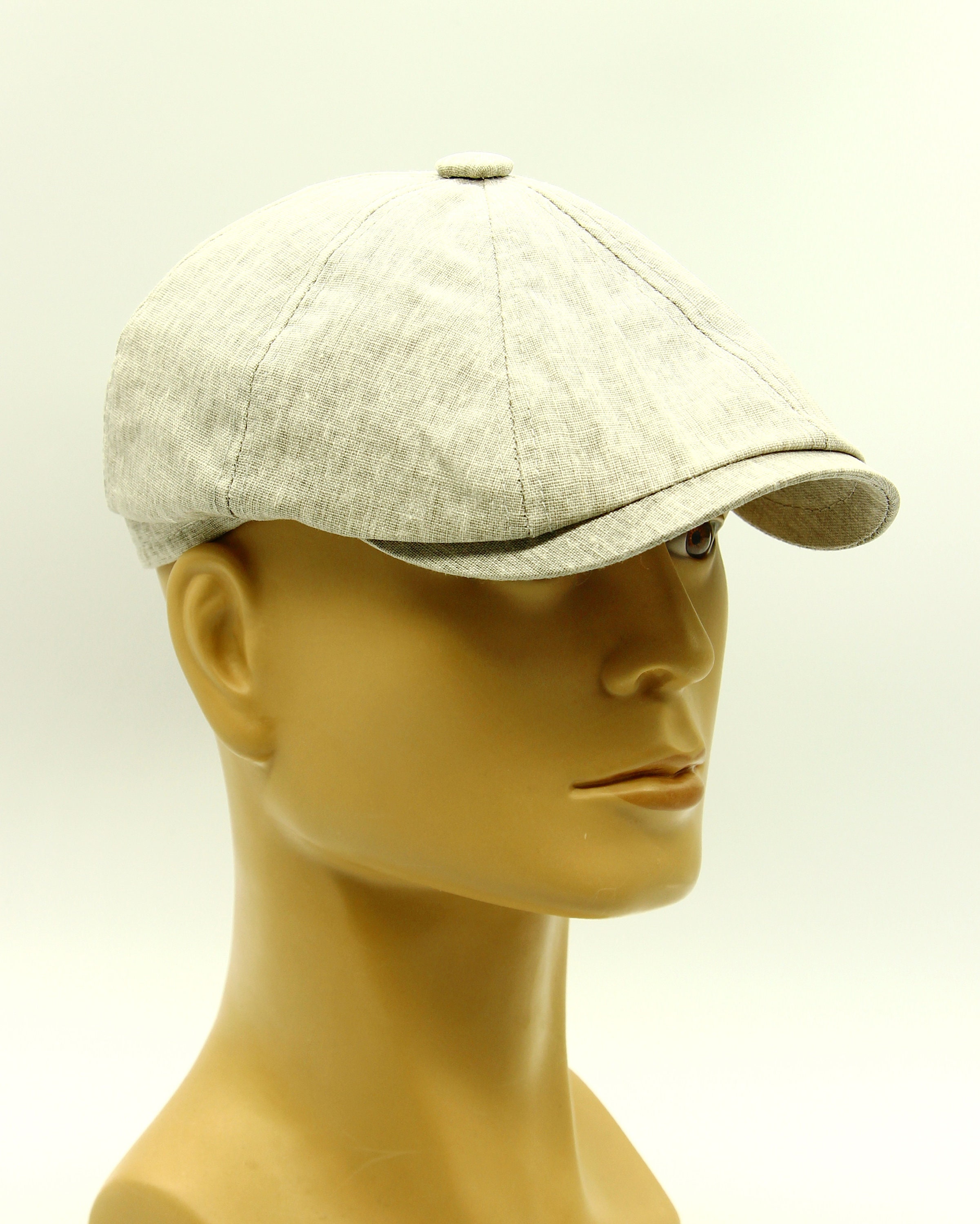 Summer newsboy hat grey linen cap. Etsy