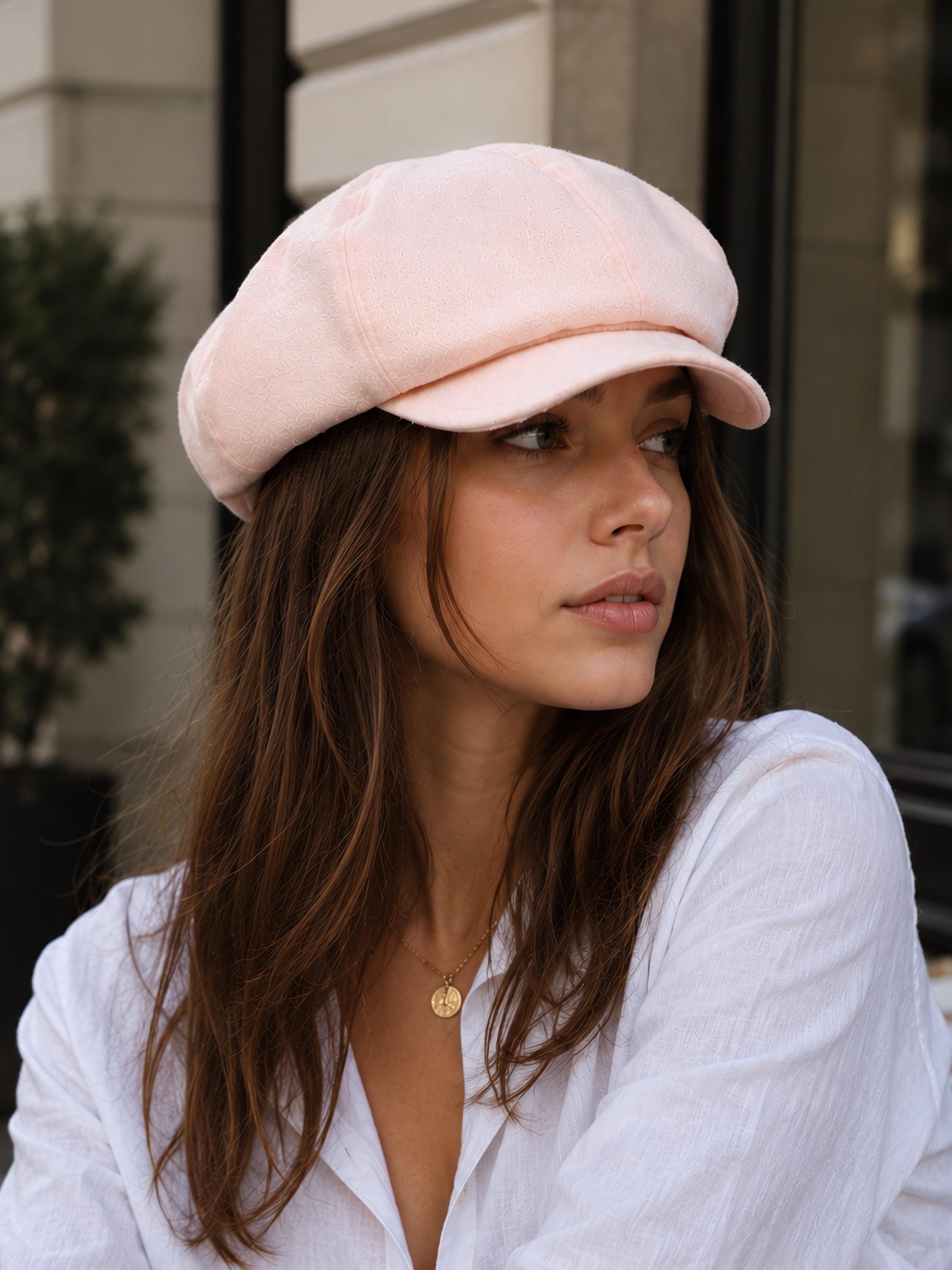 Don Paris Women‎ Beige Baker Boy Newsboy Hat Lambskin Leather Trim Size S Helen Kaminski Bexley Newsboy – Hats.com main image 3