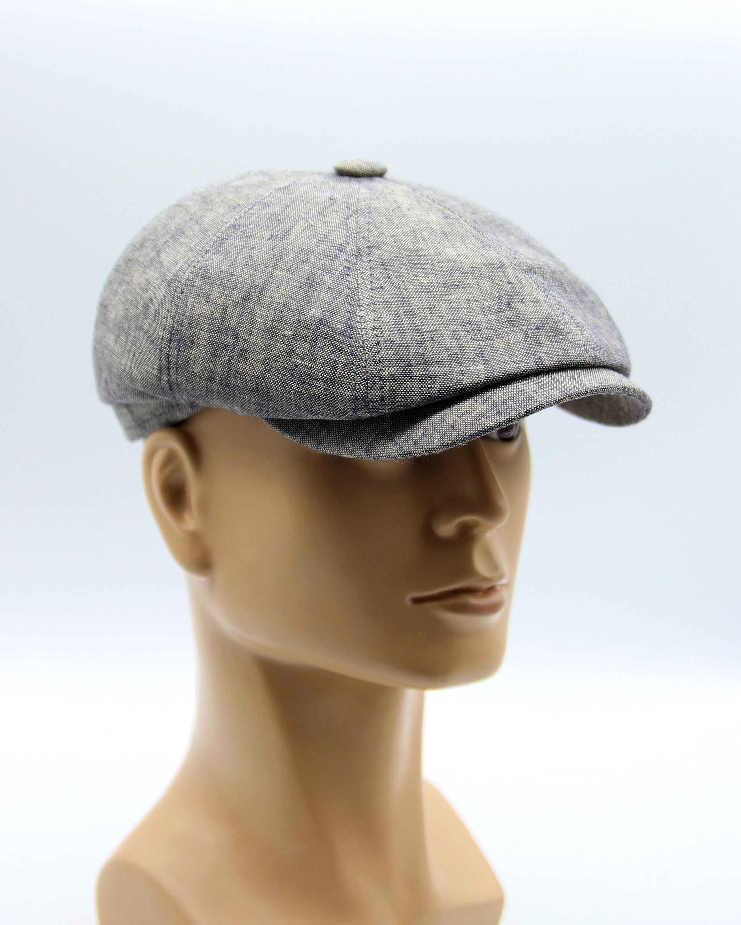 Men's summer linen cap best newsboy hat grey Etsy