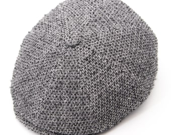 Grey Tweed Baker Boy Cap - Men's Classic Newsboy Hat - Medium Weave Wool - Traditional Handcrafted Quality