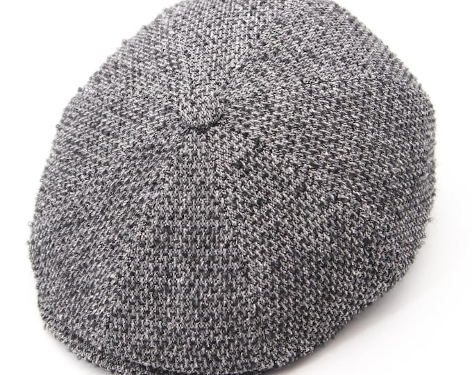 Grey Tweed Baker Boy Cap - Men's Classic Newsboy Hat - Medium Weave Wool - Traditional Handcrafted Quality