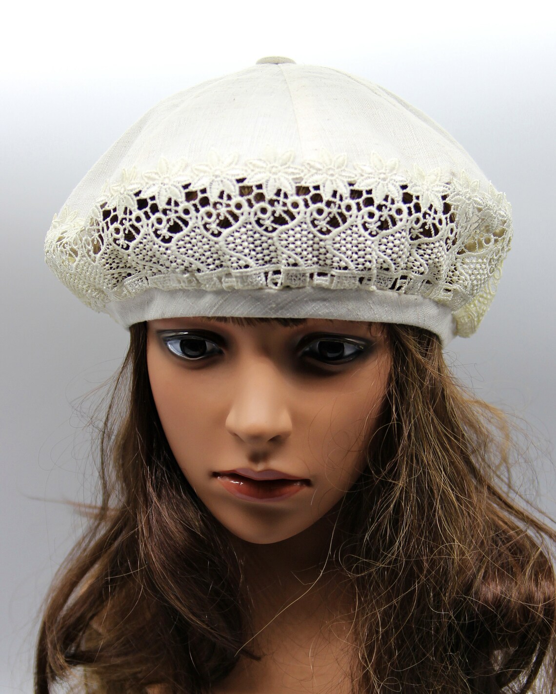 Summer Beret Women's Linen Hat French Beige Etsy