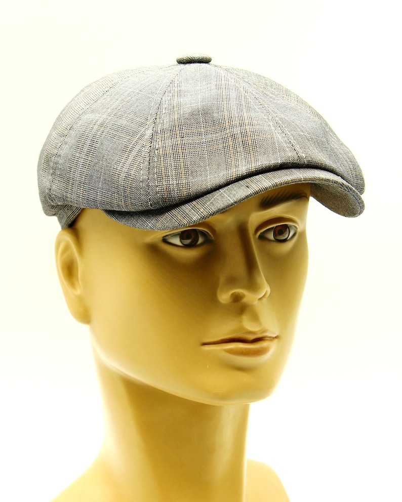 Men's cap for summer newsboy cap is grey. Etsy