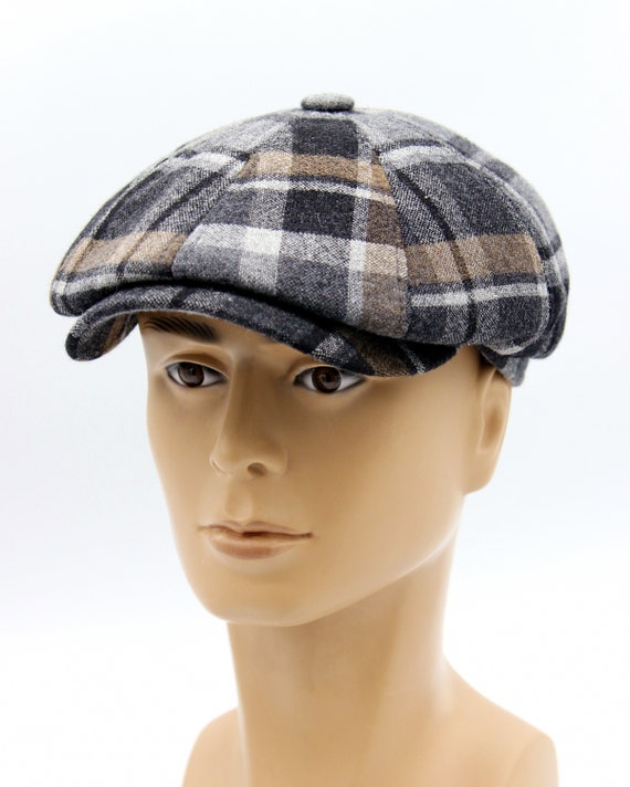 Men's newsboy hat baker boy cap wool browm | Etsy
