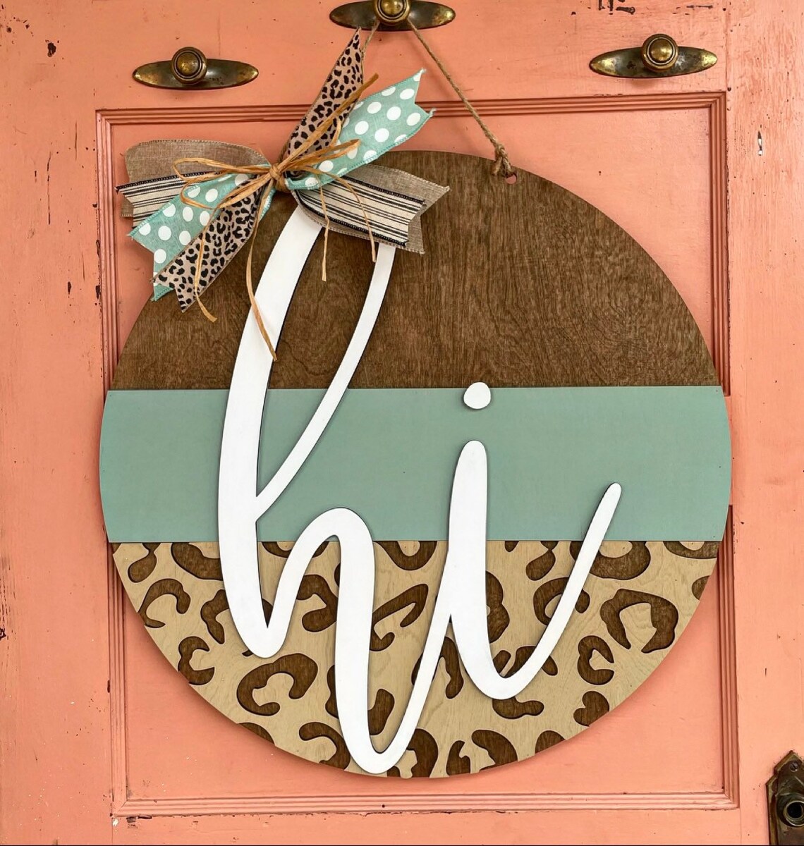 Farmhouse Hi Cheetah Print Door Hanger Everyday Door Hanger Etsy