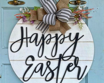 Spring Easter Door Hanger; Easter Bunny Door Hanger; Spring Door Hanger; Easter Door Hanger; Easter Decor; Easter Wreath; Spring Wreath