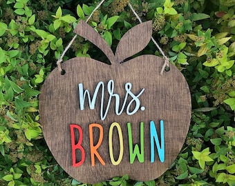Teacher Sign School Teacher Name Sign Gift For Teacher Classroom Teacher Sign School Sign Teacher Wall Decor Classroom Name Sign
