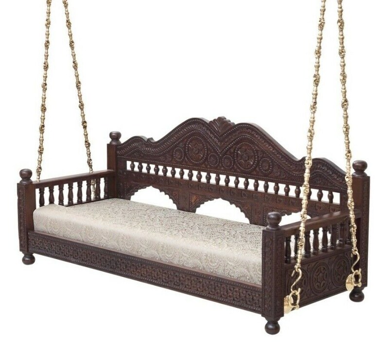 Indian Fine Carved Love Seat Handmade Indian Teak wood swing Etsy