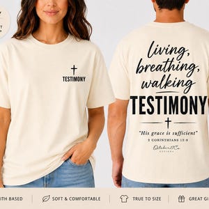 Getuigenisscript Kruis Comfort Kleuren T-shirt, Leven, Ademend, Wandelen GETUIGENIS