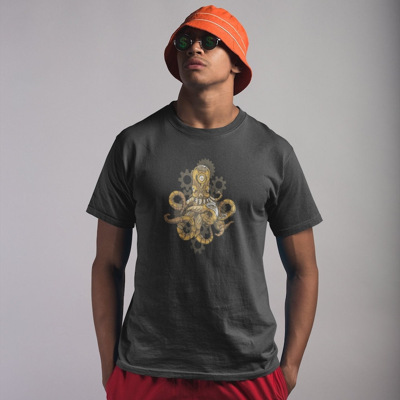 Pacific Ocean Giant Pacific Octopus Steampunk Vintage Women/'sMen/'s TShirt