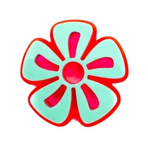 Mid Century Blumen Schallplattenadapter, Schallplattenadapter, Vintage 45 Schallplattenadapter, Floral Vinyl Adapter, zeitloses Schallplatten-Werkzeug