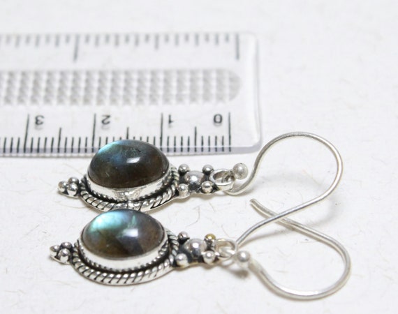 Details about   Natural Labradorite Gemstone Earring 925 Sterling Silver Woman Gift Jewelry S24 