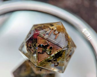 Moss-Filled Modrons -  D20 20 Sided Dice, RPG D&D, Dungeons and Dragons, Roleplaying, Pathfinder DnD - December