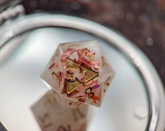 Countered Charm -  D20 20 Sided Dice, RPG D&D, Dungeons and Dragons, Roleplaying, Pathfinder DnD - December