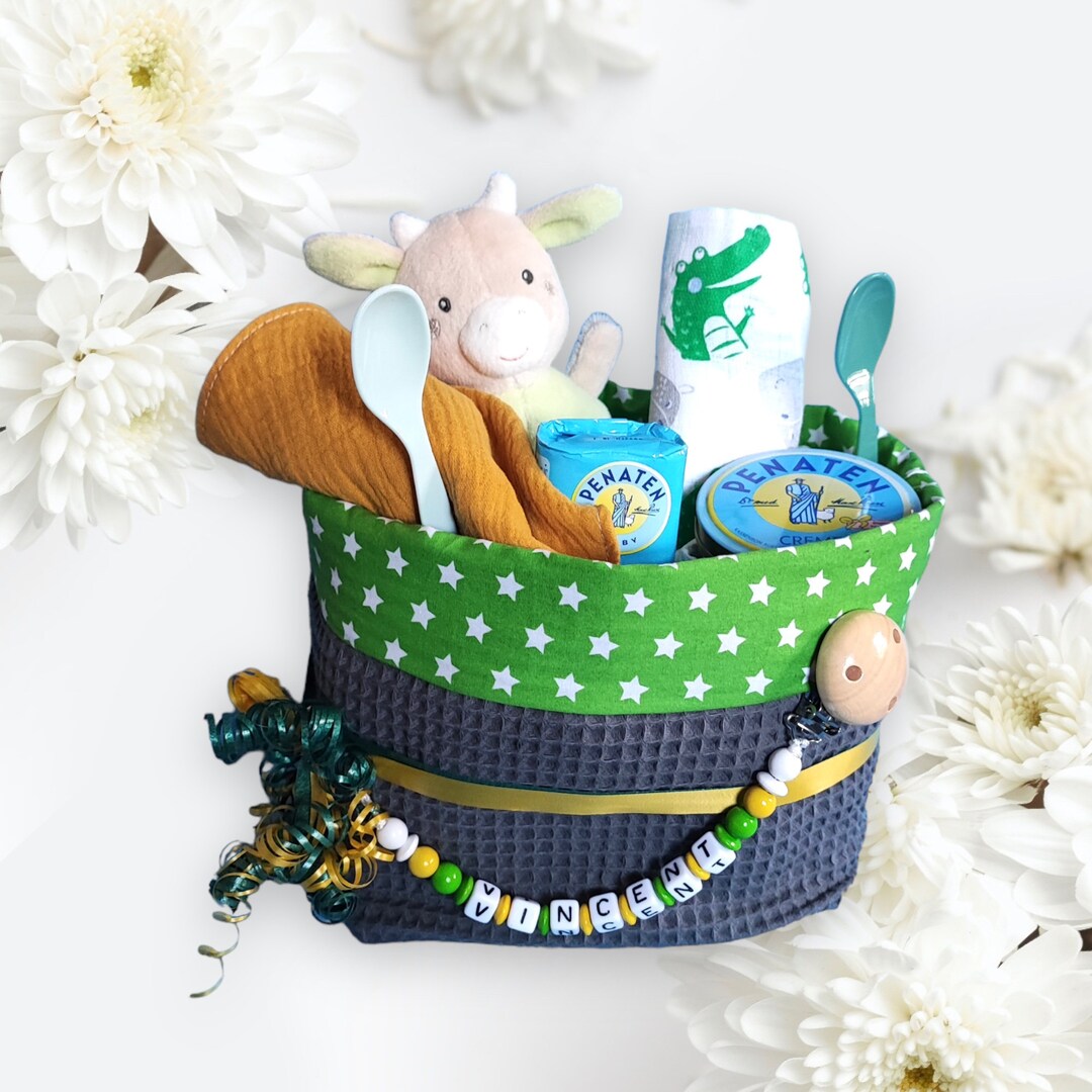 Nappy Gift Basket Utensilo With Nappies Toiletries Burp Etsy
