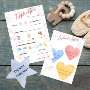 Oh bébé ! - Cartes de conseils pour baby shower | jeu de devinettes amusant et passionnant pour un baby shower | Cartes à remplir en téléchargement numérique pour une impression immédiate
