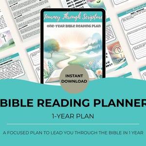 One Year Bible Reading Planner, Scripture Schedule, Weekly Themes (Digital Download)
