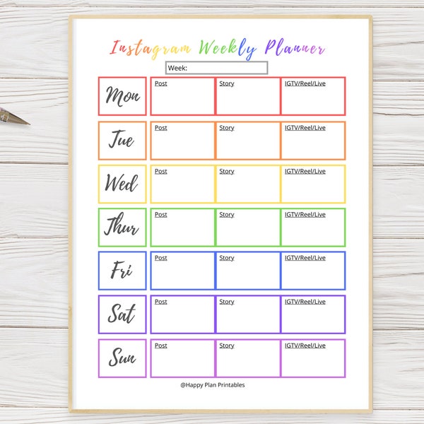 Instagram Planner - Etsy