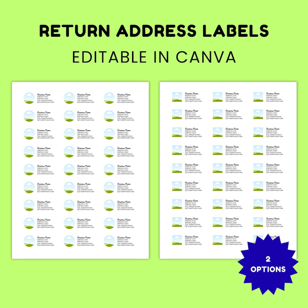 Editable Return Address Labels, Canva Template, Digital Download - Etsy