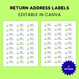 Editable Return Address Labels, Canva Template, Digital Download