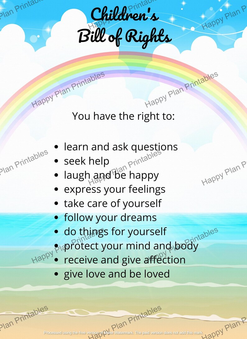 Children's Bill of Rights - Wall Decor - Wall Hanging - Children's ...