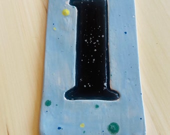 House number, ceramic house number, ceramic number one, house number one, ceramic sign number, entry ceramic number, custom ceramic