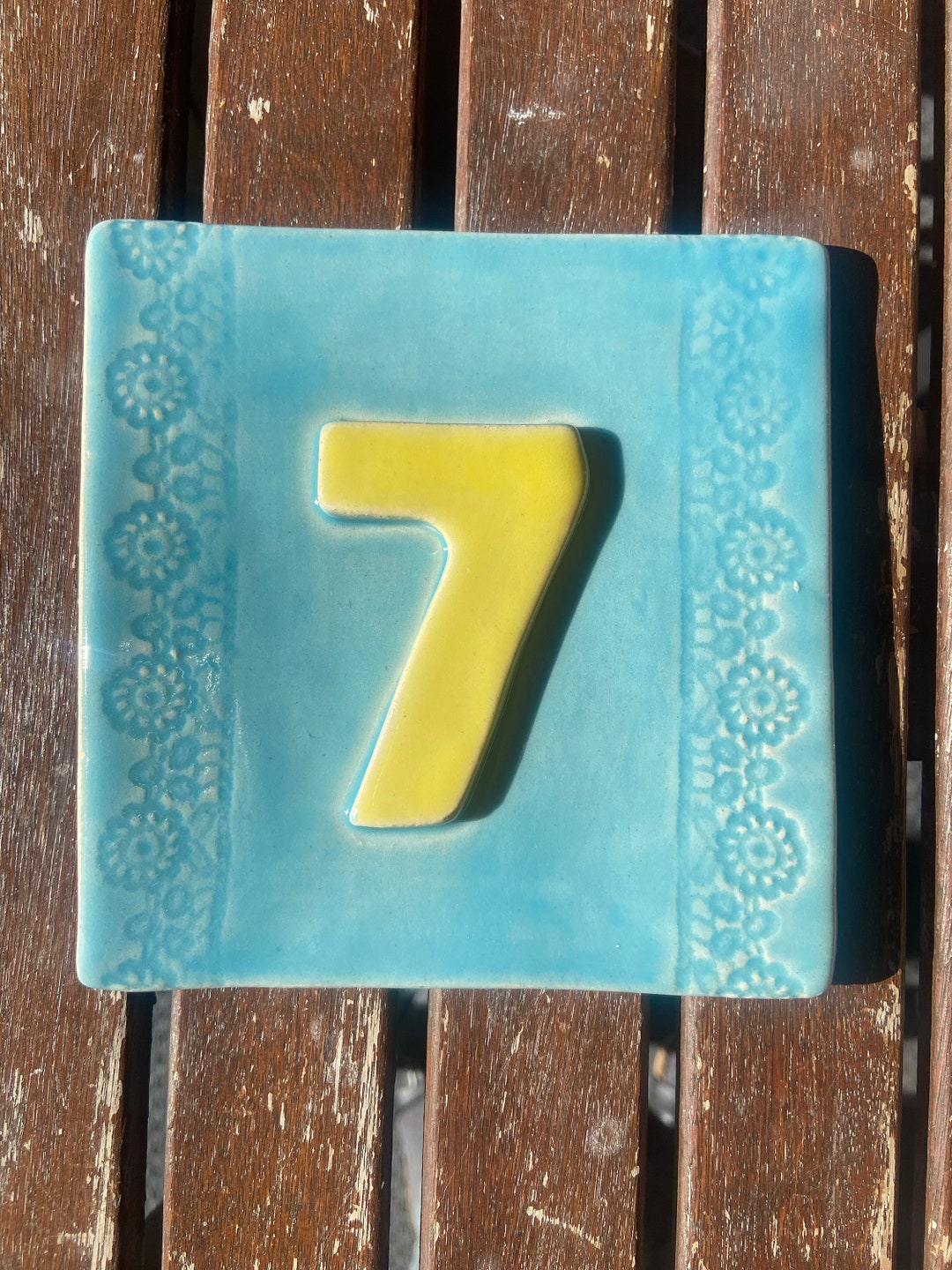 Ceramic Tile Tile With Number House Sign Number Custom Etsy