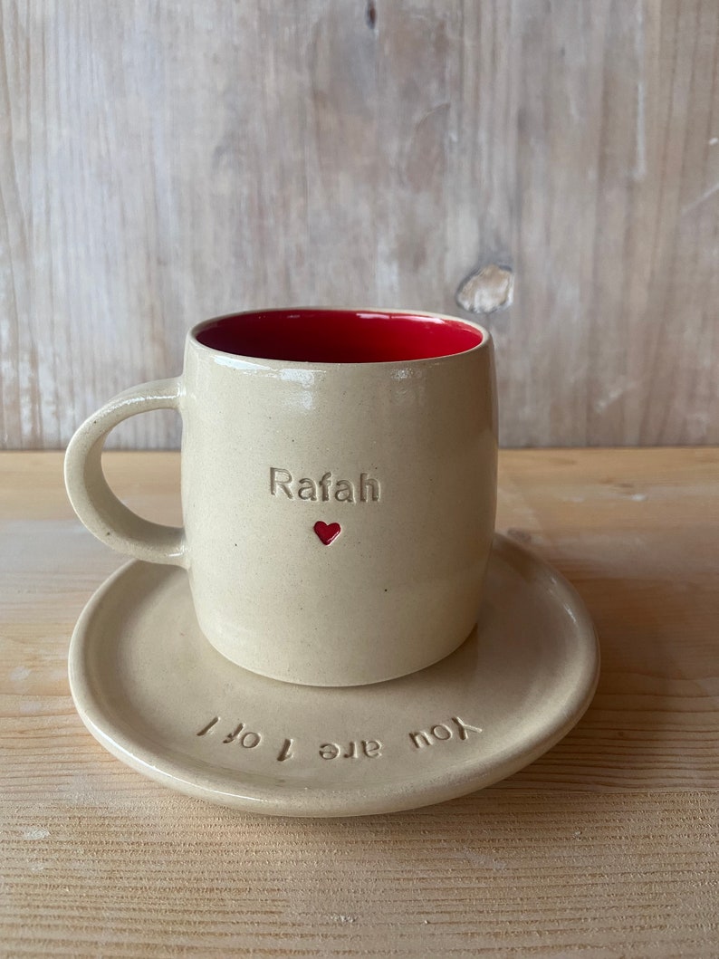 Personalised saucer, personalised plate, plate with text, personalized breakfast plate, custom made saucer, plate with name, plate for Mug image 6