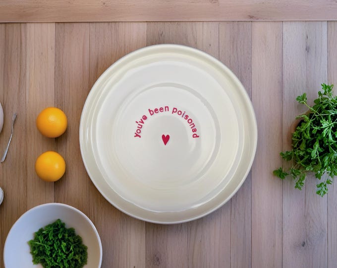 Personalized Stoneware Saucer, You've Been Poisoned, Handmade Gift