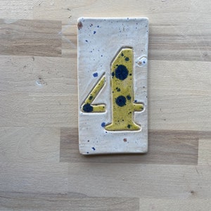 Wall Tile, Tile with number,  house number, Ceramic house number, Number