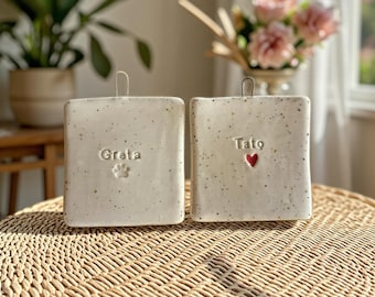 Custom small ceramic tile with message and heart gift original wedding