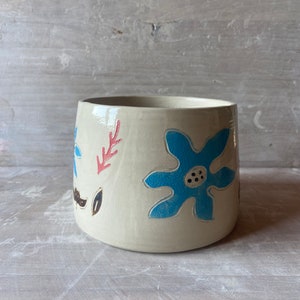 Painted plantpot, Planter, Ceramic pot, modern flowerpot, painted pottery, original pot, garden flowerpot, Boho design, modern decoration image 10