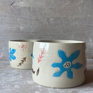 Painted plantpot, Planter, Ceramic pot, modern flowerpot, painted pottery, original pot, garden flowerpot, Boho design, modern decoration image 2