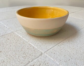 Yellow ceramic  bowl, soup bowl, ceramic bowl