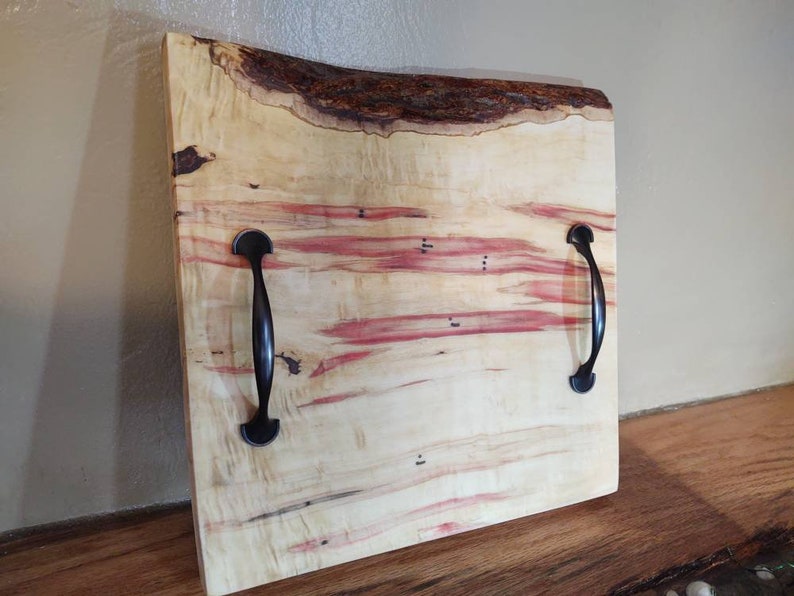 Flame box elder serving tray