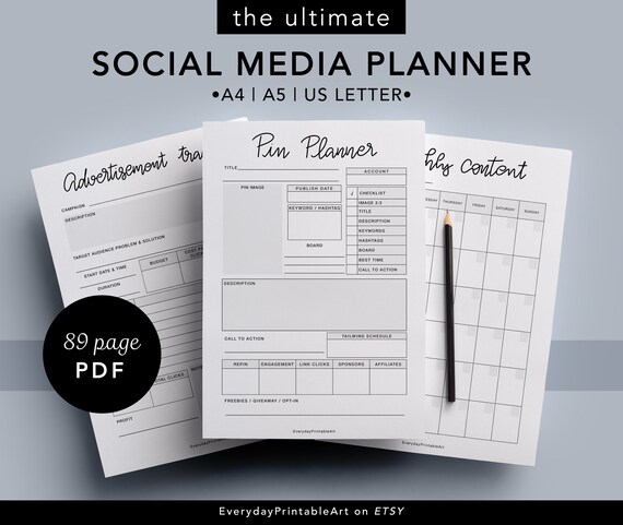 Social Media Planner Ultimate Printable Planner Social Media | Etsy