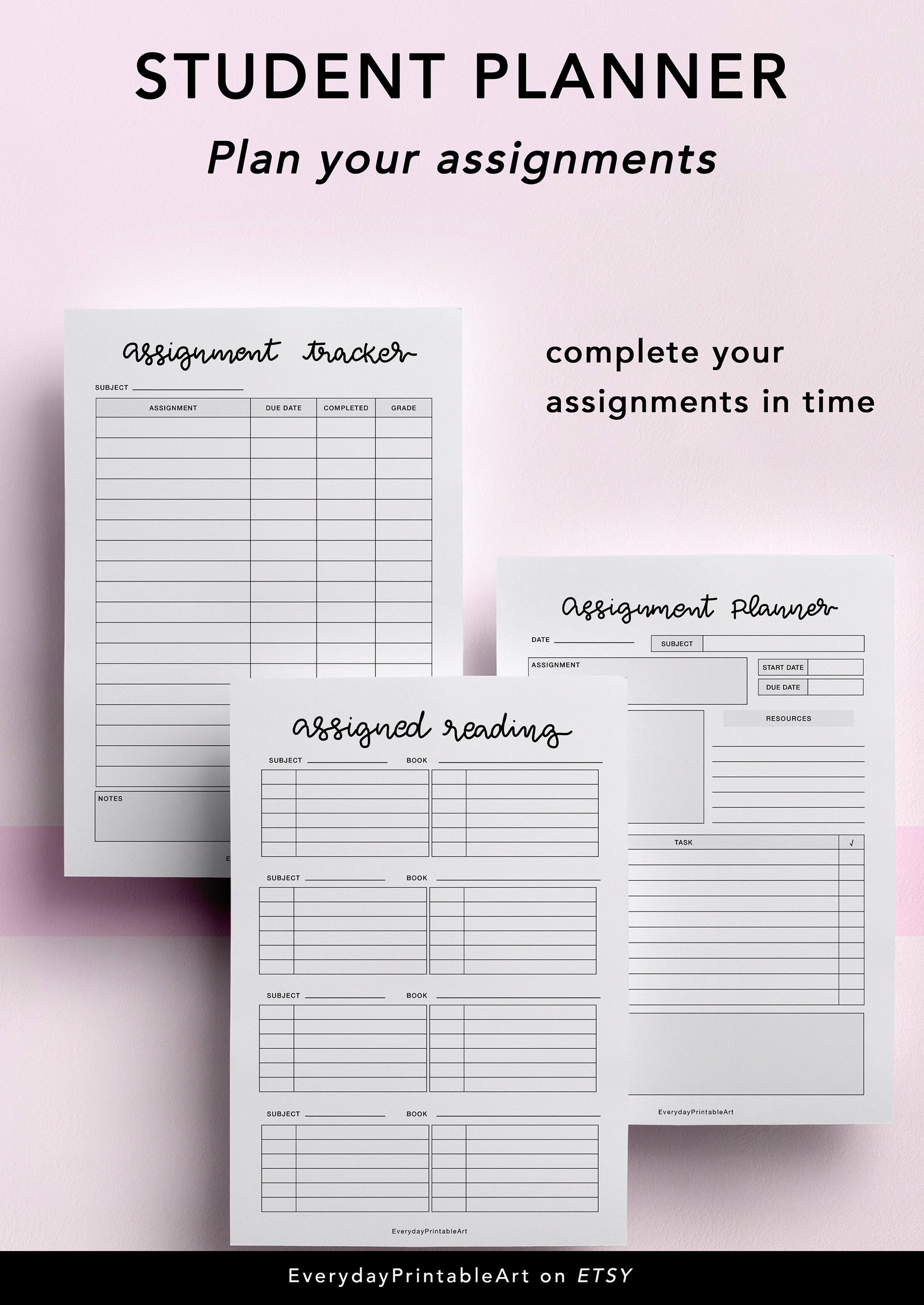 Student Planner Academic Planner for Students College Etsy India